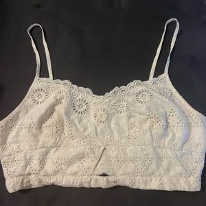 American Eagle White Boho crop top